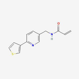 molecular formula C13H12N2OS B2666904 N-[(6-Thiophen-3-ylpyridin-3-yl)methyl]prop-2-enamide CAS No. 2361639-87-2