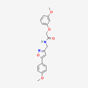 molecular formula C20H20N2O5 B2666915 2-(3-甲氧基苯氧基)-N-((5-(4-甲氧基苯基)异噁唑-3-基)甲基)乙酰胺 CAS No. 953209-63-7