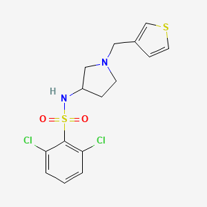 molecular formula C15H16Cl2N2O2S2 B2666918 2,6-dichloro-N-(1-(thiophen-3-ylmethyl)pyrrolidin-3-yl)benzenesulfonamide CAS No. 2320684-56-6
