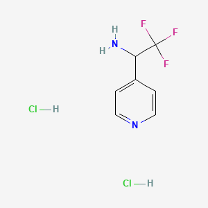 molecular formula C7H9Cl2F3N2 B2666926 2,2,2-Trifluoro-1-(pyridin-4-yl)ethanamine dihydrochloride CAS No. 2153472-94-5