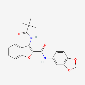 N-(benzo[d][1,3]dioxol-5-yl)-3-pivalamidobenzofuran-2-carboxamide