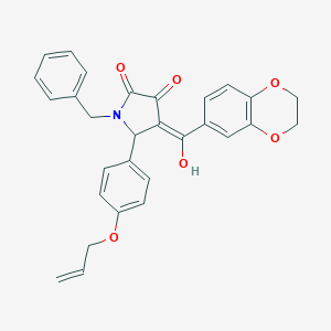 molecular formula C29H25NO6 B266693 5-[4-(allyloxy)phenyl]-1-benzyl-4-(2,3-dihydro-1,4-benzodioxin-6-ylcarbonyl)-3-hydroxy-1,5-dihydro-2H-pyrrol-2-one 