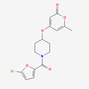 molecular formula C16H16BrNO5 B2666934 4-((1-(5-bromofuran-2-carbonyl)piperidin-4-yl)oxy)-6-methyl-2H-pyran-2-one CAS No. 1798542-31-0
