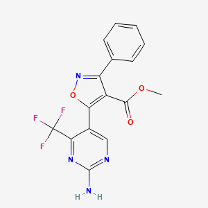 Methyl 5-[2-amino-4-(trifluoromethyl)pyrimidin-5-yl]-3-phenyl-1,2-oxazole-4-carboxylate