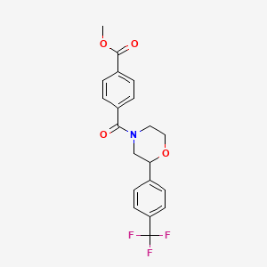 molecular formula C20H18F3NO4 B2666939 Methyl 4-(2-(4-(trifluoromethyl)phenyl)morpholine-4-carbonyl)benzoate CAS No. 1351633-31-2