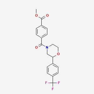 molecular formula C20H18F3NO4 B2666939 甲基 4-(2-(4-(三氟甲基)苯基)吗啉-4-羰基)苯甲酸酯 CAS No. 1351633-31-2