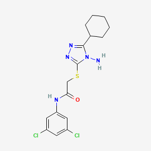 molecular formula C16H19Cl2N5OS B2666941 2-[(4-amino-5-cyclohexyl-4H-1,2,4-triazol-3-yl)sulfanyl]-N-(3,5-dichlorophenyl)acetamide CAS No. 579441-44-4