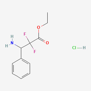 molecular formula C11H14ClF2NO2 B2666948 Ethyl 3-amino-2,2-difluoro-3-phenylpropanoate hydrochloride CAS No. 1803585-49-0