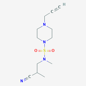 molecular formula C12H20N4O2S B2666950 2-Methyl-3-[methyl({[4-(prop-2-yn-1-yl)piperazin-1-yl]sulfonyl})amino]propanenitrile CAS No. 1825602-41-2