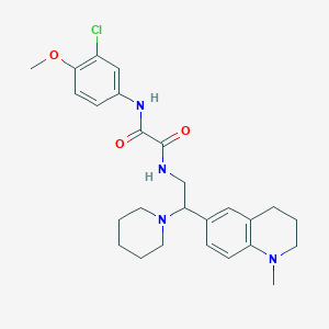 molecular formula C26H33ClN4O3 B2666952 N-(3-chloro-4-methoxyphenyl)-N'-[2-(1-methyl-1,2,3,4-tetrahydroquinolin-6-yl)-2-piperidin-1-ylethyl]ethanediamide CAS No. 922040-52-6