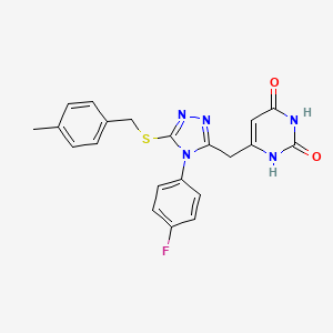 6-[[4-(4-fluorophenyl)-5-[(4-methylphenyl)methylsulfanyl]-1,2,4-triazol-3-yl]methyl]-1H-pyrimidine-2,4-dione