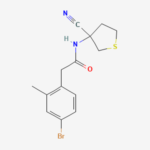 molecular formula C14H15BrN2OS B2666957 2-(4-bromo-2-methylphenyl)-N-(3-cyanothiolan-3-yl)acetamide CAS No. 1797853-76-9