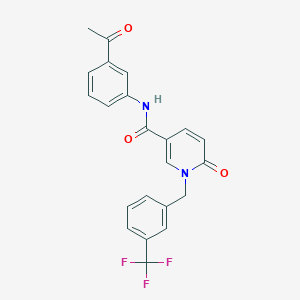 N-(3-acetylphenyl)-6-oxo-1-[[3-(trifluoromethyl)phenyl]methyl]pyridine-3-carboxamide