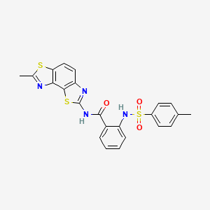molecular formula C23H18N4O3S3 B2666962 2-[(4-甲基苯基)磺酰氨基]-N-(7-甲基-[1,3]噻唑并[5,4-e][1,3]苯并噻唑-2-基)苯甲酰胺 CAS No. 394227-53-3