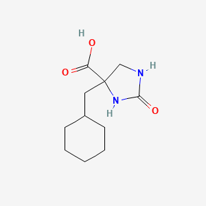 molecular formula C11H18N2O3 B2666966 4-(Cyclohexylmethyl)-2-oxoimidazolidine-4-carboxylic acid CAS No. 2248370-13-8