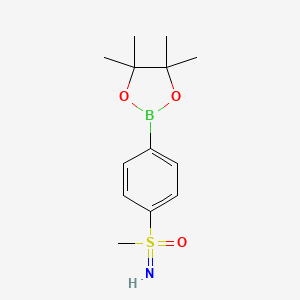 molecular formula C13H20BNO3S B2666967 CC1(C)OB(OC1(C)C)C1=CC=C(C=C1)S(C)(=N)=O CAS No. 1795451-70-5