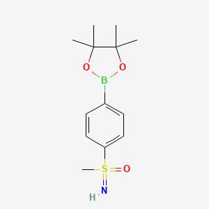 molecular formula C13H20BNO3S B2666967 4,4,5,5-Tetramethyl-2-[4-(S-methylsulfonimidoyl)phenyl]-1,3,2-dioxaborolane CAS No. 1795451-70-5