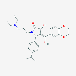 molecular formula C29H36N2O5 B266697 1-[3-(diethylamino)propyl]-4-(2,3-dihydro-1,4-benzodioxin-6-ylcarbonyl)-3-hydroxy-5-(4-isopropylphenyl)-1,5-dihydro-2H-pyrrol-2-one 