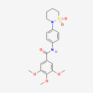 molecular formula C20H24N2O6S B2666973 N-[4-(1,1-dioxothiazinan-2-yl)phenyl]-3,4,5-trimethoxybenzamide CAS No. 899731-42-1