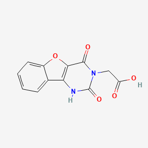 molecular formula C12H8N2O5 B2666978 2-(2,4-二氧-1,2-二氢苯并呋喃[3,2-d]嘧啶-3(4H)-基)乙酸 CAS No. 1707375-57-2