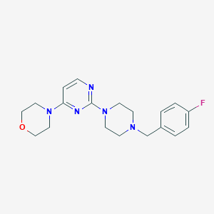 molecular formula C19H24FN5O B2666981 4-(2-{4-[(4-Fluorophenyl)methyl]piperazin-1-yl}pyrimidin-4-yl)morpholine CAS No. 2415464-79-6