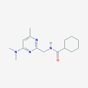 molecular formula C15H24N4O B2666982 N-((4-(dimethylamino)-6-methylpyrimidin-2-yl)methyl)cyclohexanecarboxamide CAS No. 1797223-69-8