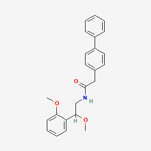 molecular formula C24H25NO3 B2666987 2-([1,1'-联苯基]-4-基)-N-(2-甲氧基-2-(2-甲氧基苯基)乙基)乙酰胺 CAS No. 1795194-56-7