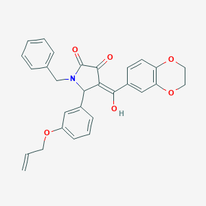 molecular formula C29H25NO6 B266699 5-[3-(allyloxy)phenyl]-1-benzyl-4-(2,3-dihydro-1,4-benzodioxin-6-ylcarbonyl)-3-hydroxy-1,5-dihydro-2H-pyrrol-2-one 