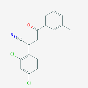 molecular formula C17H13Cl2NO B2666991 2-(2,4-Dichlorophenyl)-4-(3-methylphenyl)-4-oxobutanenitrile CAS No. 344281-28-3