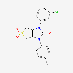 molecular formula C18H17ClN2O3S B2666992 1-(3-chlorophenyl)-3-(p-tolyl)tetrahydro-1H-thieno[3,4-d]imidazol-2(3H)-one 5,5-dioxide CAS No. 538338-48-6