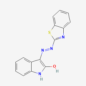 molecular formula C15H10N4OS B2667004 3-(苯并噻唑-2-基-偶氮基)-1,3-二氢吲哚-2-酮 CAS No. 95060-32-5