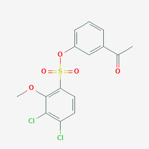 molecular formula C15H12Cl2O5S B2667009 3-乙酰基苯基 3,4-二氯-2-甲氧基苯磺酸酯 CAS No. 2305494-29-3