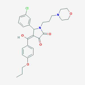molecular formula C27H31ClN2O5 B266701 5-(3-chlorophenyl)-3-hydroxy-1-[3-(4-morpholinyl)propyl]-4-(4-propoxybenzoyl)-1,5-dihydro-2H-pyrrol-2-one 