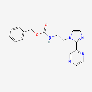 molecular formula C17H17N5O2 B2667017 benzyl (2-(2-(pyrazin-2-yl)-1H-imidazol-1-yl)ethyl)carbamate CAS No. 2034477-16-0