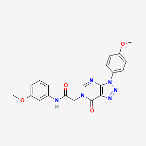 molecular formula C20H18N6O4 B2667023 N-(3-methoxyphenyl)-2-(3-(4-methoxyphenyl)-7-oxo-3H-[1,2,3]triazolo[4,5-d]pyrimidin-6(7H)-yl)acetamide CAS No. 847386-93-0