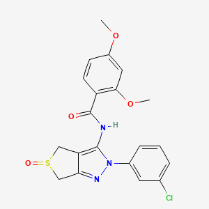 molecular formula C20H18ClN3O4S B2667024 N-[2-(3-chlorophenyl)-5-oxo-4,6-dihydrothieno[3,4-c]pyrazol-3-yl]-2,4-dimethoxybenzamide CAS No. 958703-88-3