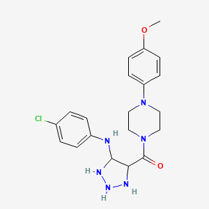 molecular formula C20H21ClN6O2 B2667033 N-(4-chlorophenyl)-4-[4-(4-methoxyphenyl)piperazine-1-carbonyl]-1H-1,2,3-triazol-5-amine CAS No. 1291867-89-4