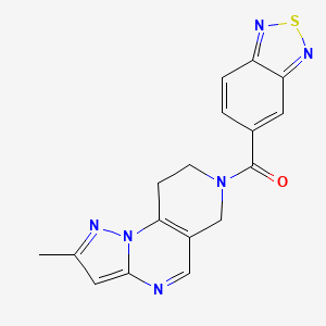 molecular formula C17H14N6OS B2667042 benzo[c][1,2,5]thiadiazol-5-yl(2-methyl-8,9-dihydropyrazolo[1,5-a]pyrido[3,4-e]pyrimidin-7(6H)-yl)methanone CAS No. 1797893-29-8