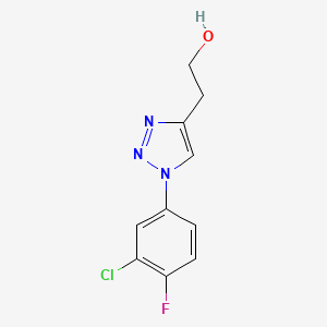 molecular formula C10H9ClFN3O B2667047 2-[1-(3-chloro-4-fluorophenyl)-1H-1,2,3-triazol-4-yl]ethan-1-ol CAS No. 1248694-51-0