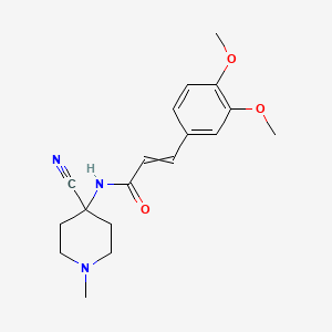 molecular formula C18H23N3O3 B2667048 N-(4-cyano-1-methylpiperidin-4-yl)-3-(3,4-dimethoxyphenyl)prop-2-enamide CAS No. 1375273-75-8