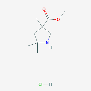 molecular formula C9H18ClNO2 B2667052 Methyl 3,5,5-trimethylpyrrolidine-3-carboxylate;hydrochloride CAS No. 2460755-68-2