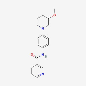 molecular formula C18H21N3O2 B2667070 N-(4-(3-methoxypiperidin-1-yl)phenyl)nicotinamide CAS No. 1797872-68-4