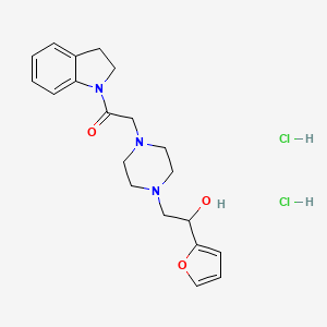 2-(4-(2-(Furan-2-yl)-2-hydroxyethyl)piperazin-1-yl)-1-(indolin-1-yl)ethanone dihydrochloride