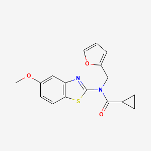 molecular formula C17H16N2O3S B2667074 N-(furan-2-ylmethyl)-N-(5-methoxybenzo[d]thiazol-2-yl)cyclopropanecarboxamide CAS No. 922378-61-8
