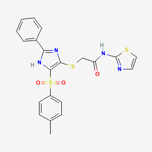 2-((2-phenyl-4-tosyl-1H-imidazol-5-yl)thio)-N-(thiazol-2-yl)acetamide