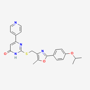 2-(((2-(4-Isopropoxyphenyl)-5-methyloxazol-4-yl)methyl)thio)-6-(pyridin-4-yl)pyrimidin-4-ol