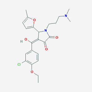 molecular formula C23H27ClN2O5 B266708 4-(3-chloro-4-ethoxybenzoyl)-1-[3-(dimethylamino)propyl]-3-hydroxy-5-(5-methyl-2-furyl)-1,5-dihydro-2H-pyrrol-2-one 
