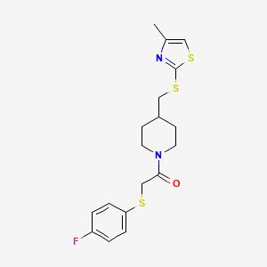 2-((4-Fluorophenyl)thio)-1-(4-(((4-methylthiazol-2-yl)thio)methyl)piperidin-1-yl)ethanone