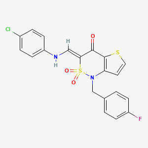 (3Z)-3-{[(4-chlorophenyl)amino]methylene}-1-(4-fluorobenzyl)-1H-thieno[3,2-c][1,2]thiazin-4(3H)-one 2,2-dioxide