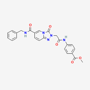 molecular formula C24H21N5O5 B2667089 2-[6-(4-methoxyphenyl)imidazo[2,1-b][1,3]thiazol-3-yl]-N-(2-thienylmethyl)acetamide CAS No. 1251669-83-6
